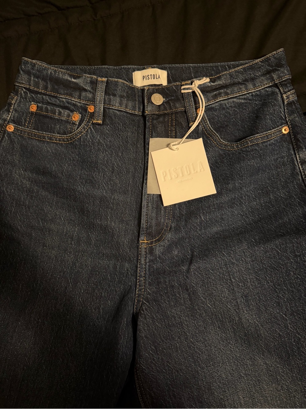 Pistola Dark Blue High-Rise Wide Leg Jeans - Picture 2 of 4